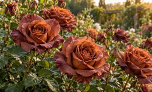Hot Cocoa Rose: Smoldering Cinnamon Russet Petals with Purple Smoke Tones