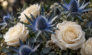 Pairing Roses with Blue Thistle (Eryngium): Edgy Texture and Modern Contrast