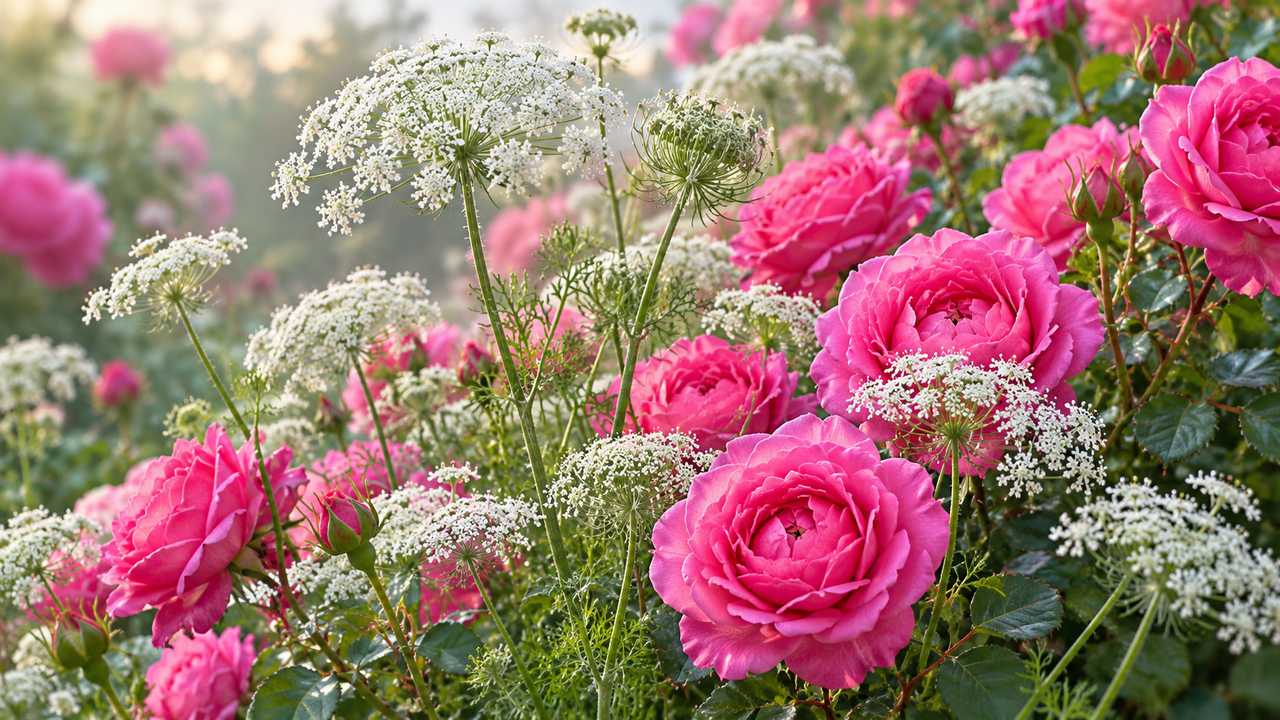 Pairing Roses with Queen Anne's Lace: Dainty Meadow Airiness and Cottage Charm