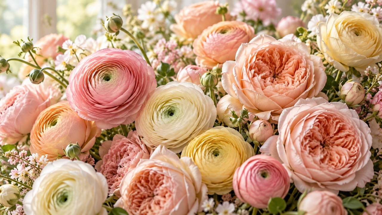 Pairing Roses with Ranunculus: Whimsical Swirls and Playful Romanticism