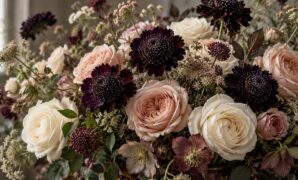 Pairing Roses with Scabiosa (Pincushion Flower): Whimsical Drama and Depth