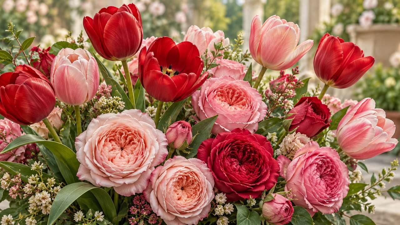 Pairing Roses with Spring Tulips: Renewal, Passion, and Seasonal Freshness