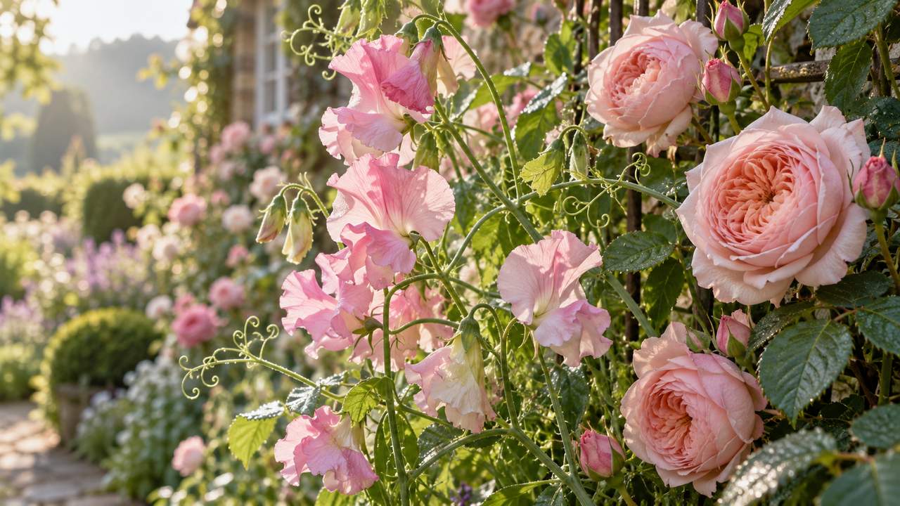 Pairing Roses with Sweet Peas: Delicate Departure, Bliss, and Pastel Wonder