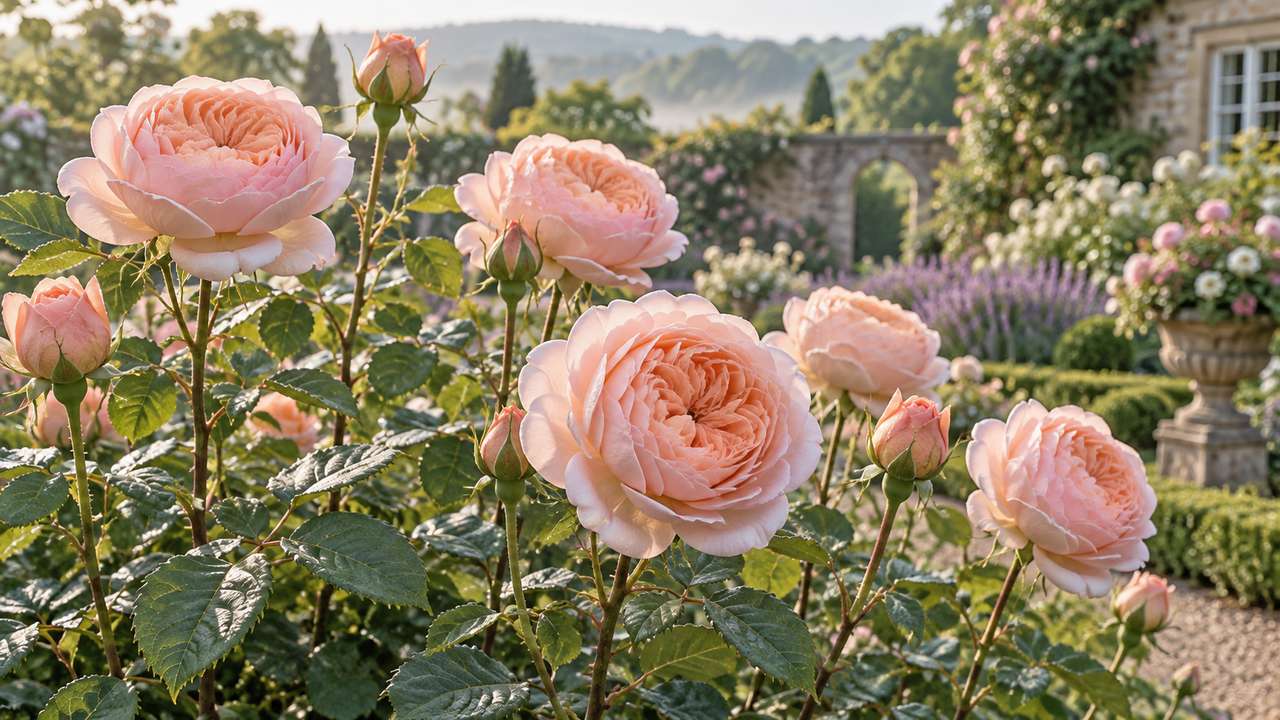 Queen of Sweden Rose: Elegant Pale Pink Chalices Reaching for the Sky